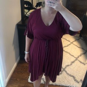 Asymmetrical maroon dress from Venus
